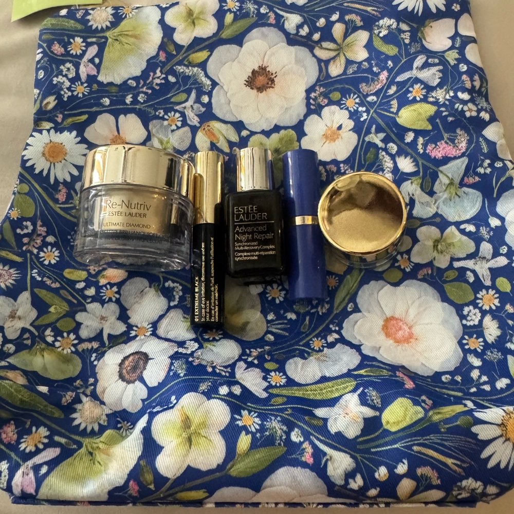 Estee Lauder Skincare Set with Floral Bag